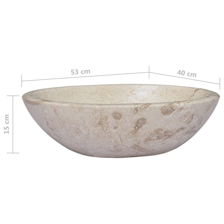 Gootsteen 53x40x15 cm marmer crèmekleurig - Griffin Retail
