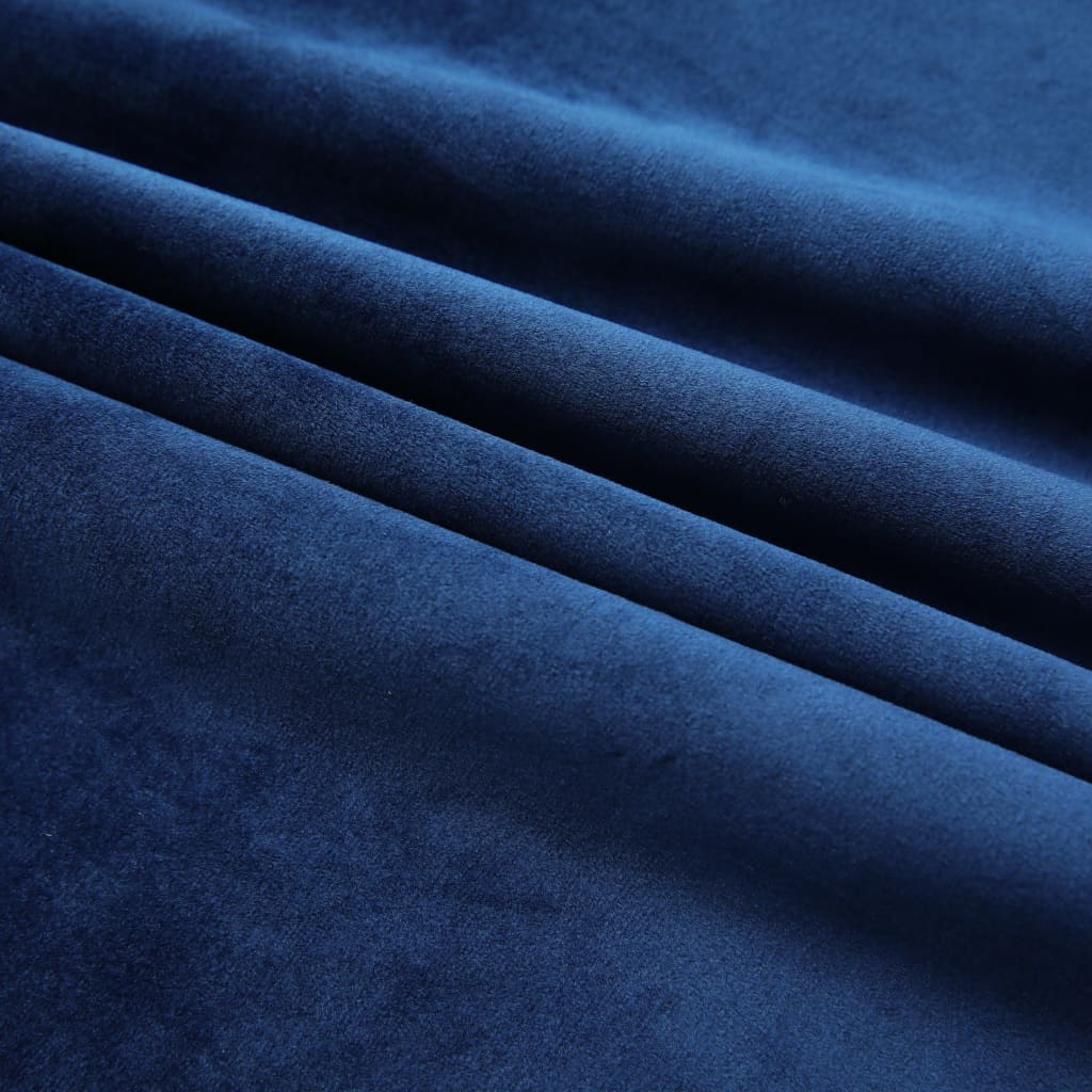 Gordijn verduisterend met haken 290x245 cm fluweel blauw - Griffin Retail