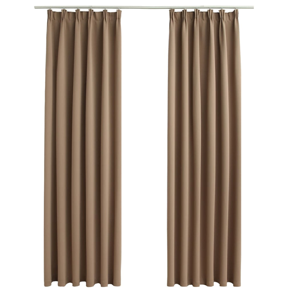 Gordijnen verduisterend met haken 2 st 140x175 cm taupe - Griffin Retail