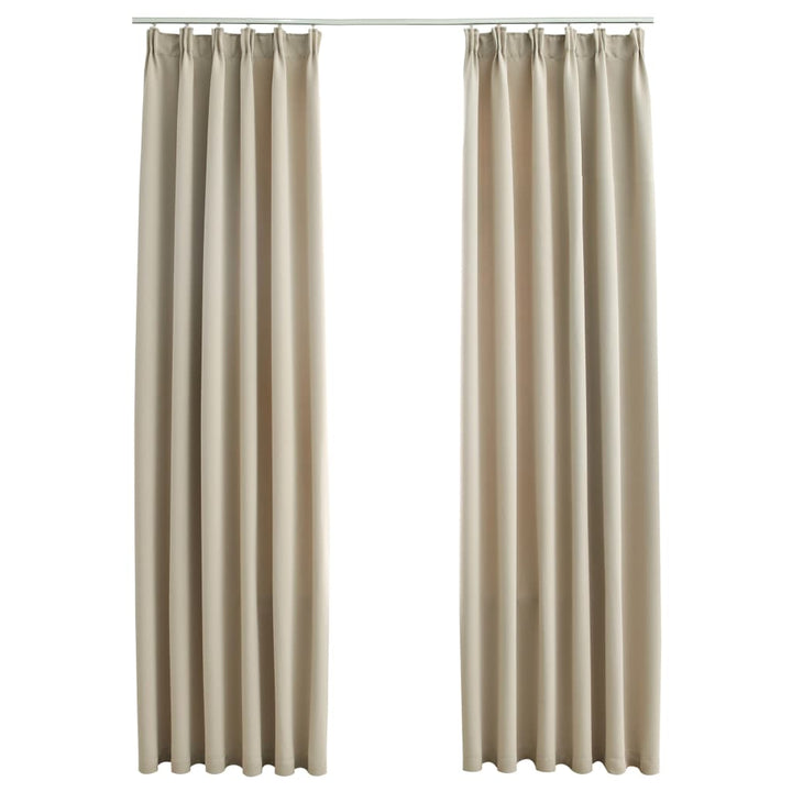 Gordijnen verduisterend met haken 2 st 140x225 cm beige - Griffin Retail