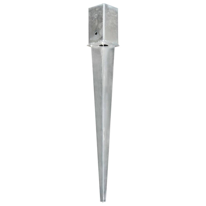 Grondpinnen 6 st 8x8x76 cm gegalvaniseerd staal zilverkleurig - Griffin Retail