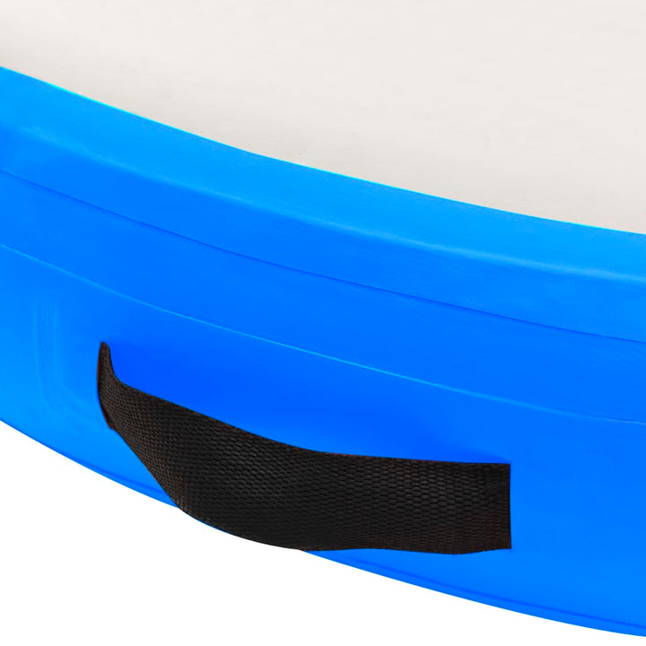 Gymnastiekmat met pomp opblaasbaar 100x100x20 cm PVC blauw - Griffin Retail