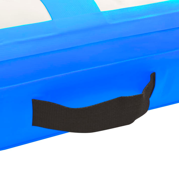 Gymnastiekmat met pomp opblaasbaar 300x100x15 cm PVC blauw - Griffin Retail