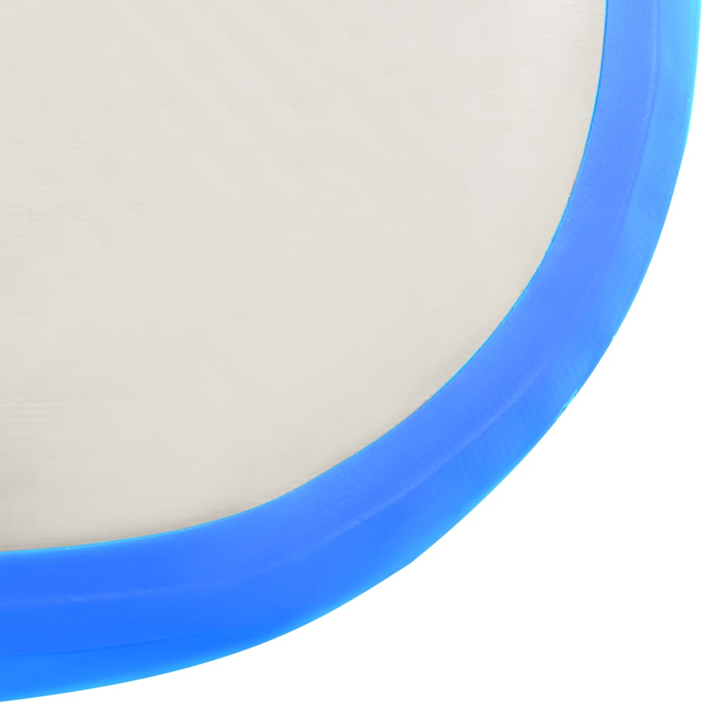Gymnastiekmat met pomp opblaasbaar 500x100x20 cm PVC blauw - Griffin Retail