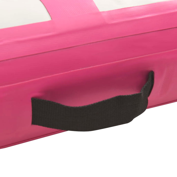Gymnastiekmat met pomp opblaasbaar 500x100x20 cm PVC roze - Griffin Retail