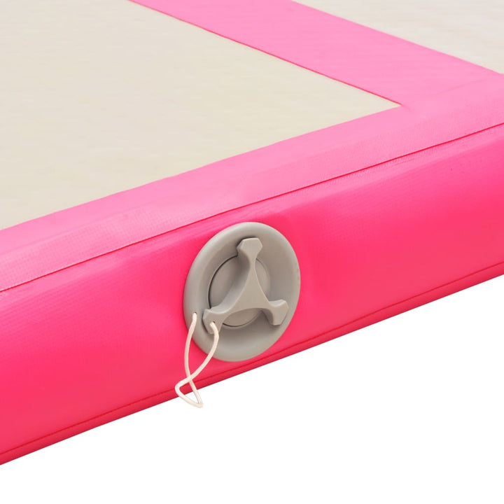 Gymnastiekmat met pomp opblaasbaar 600x100x10 cm PVC roze - Griffin Retail