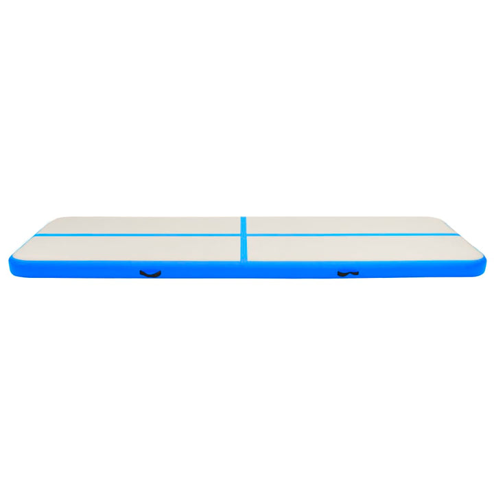Gymnastiekmat met pomp opblaasbaar 600x100x20 cm PVC blauw - Griffin Retail