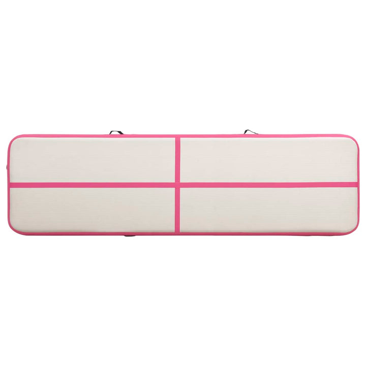 Gymnastiekmat met pomp opblaasbaar 700x100x15 cm PVC roze - Griffin Retail