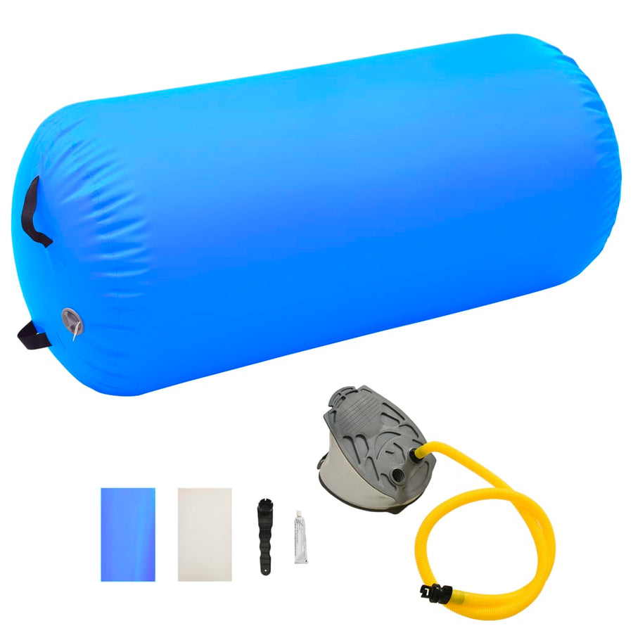 Gymnastiekrol met pomp opblaasbaar 120x75 cm PVC blauw - Griffin Retail