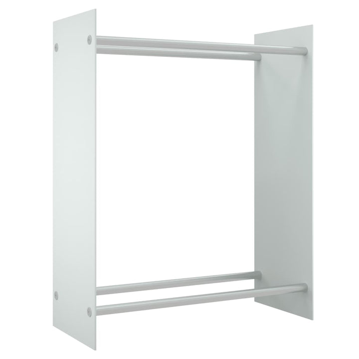 Haardhoutrek 80x35x100 cm gehard glas wit - Griffin Retail