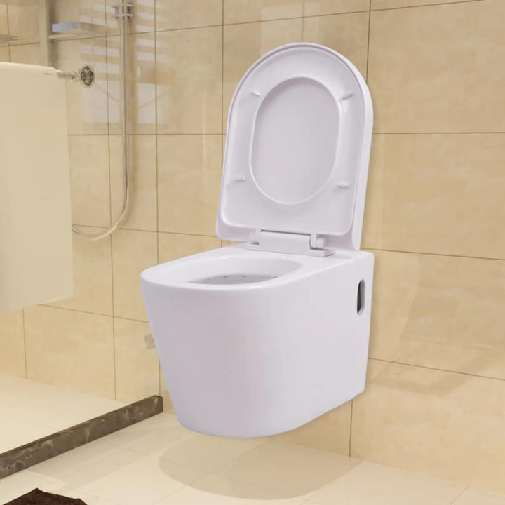 Hangend toilet met verborgen stortbak keramiek wit - Griffin Retail