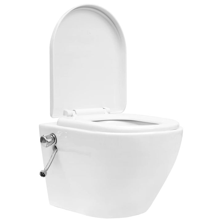 Hangend toilet randloos met bidetfunctie keramiek wit - Griffin Retail