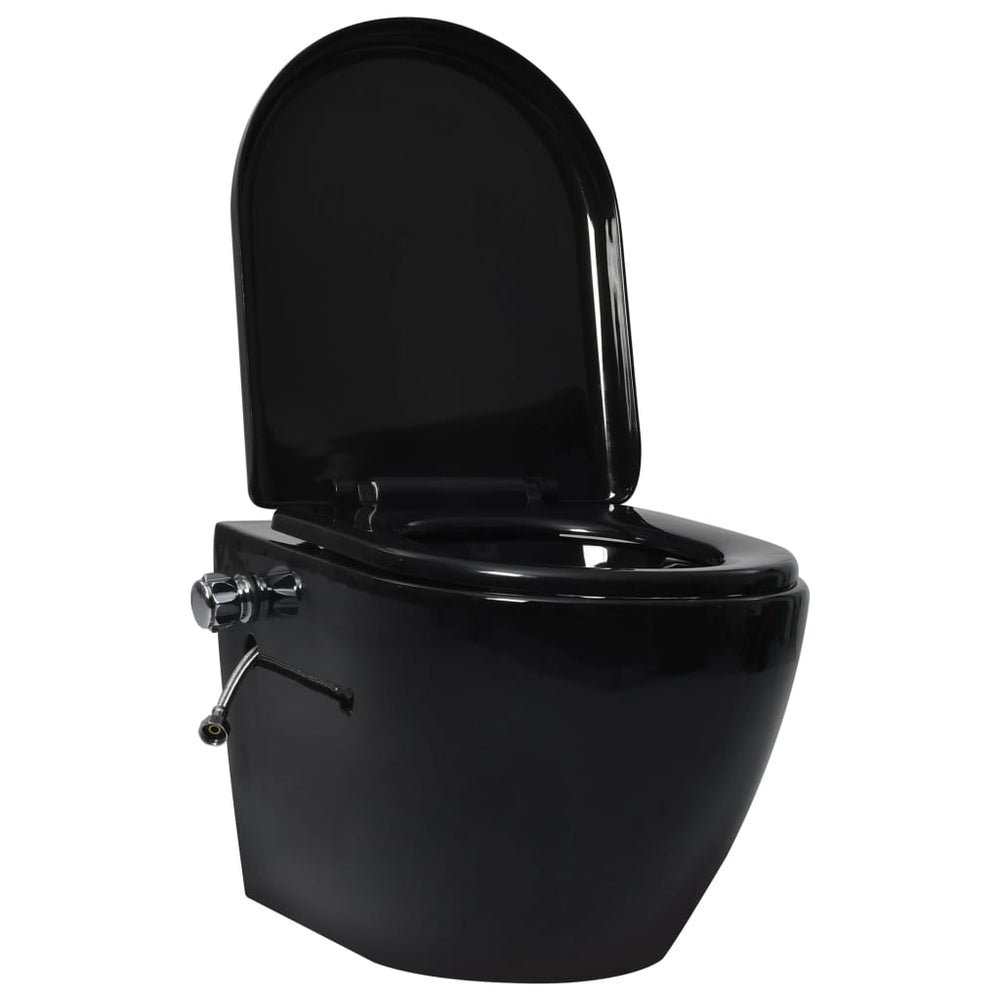Hangend toilet randloos met bidetfunctie keramiek zwart - Griffin Retail