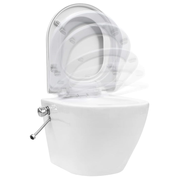 Hangend toilet randloos met verborgen stortbak keramiek wit - Griffin Retail