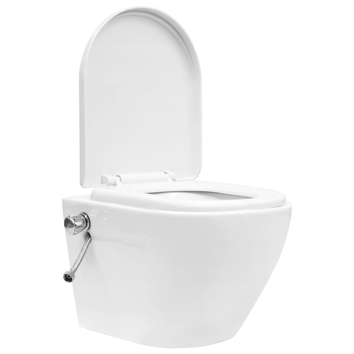 Hangend toilet randloos met verborgen stortbak keramiek wit - Griffin Retail