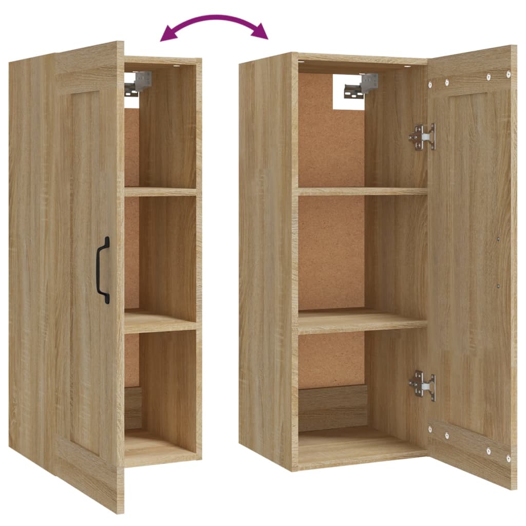 Hangkast 35x34x90 cm bewerkt hout sonoma eikenkleurig - Griffin Retail