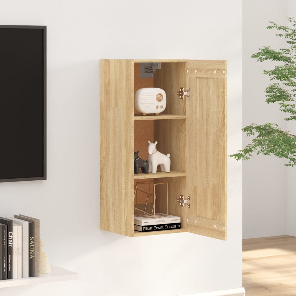 Hangkast 35x34x90 cm bewerkt hout sonoma eikenkleurig - Griffin Retail