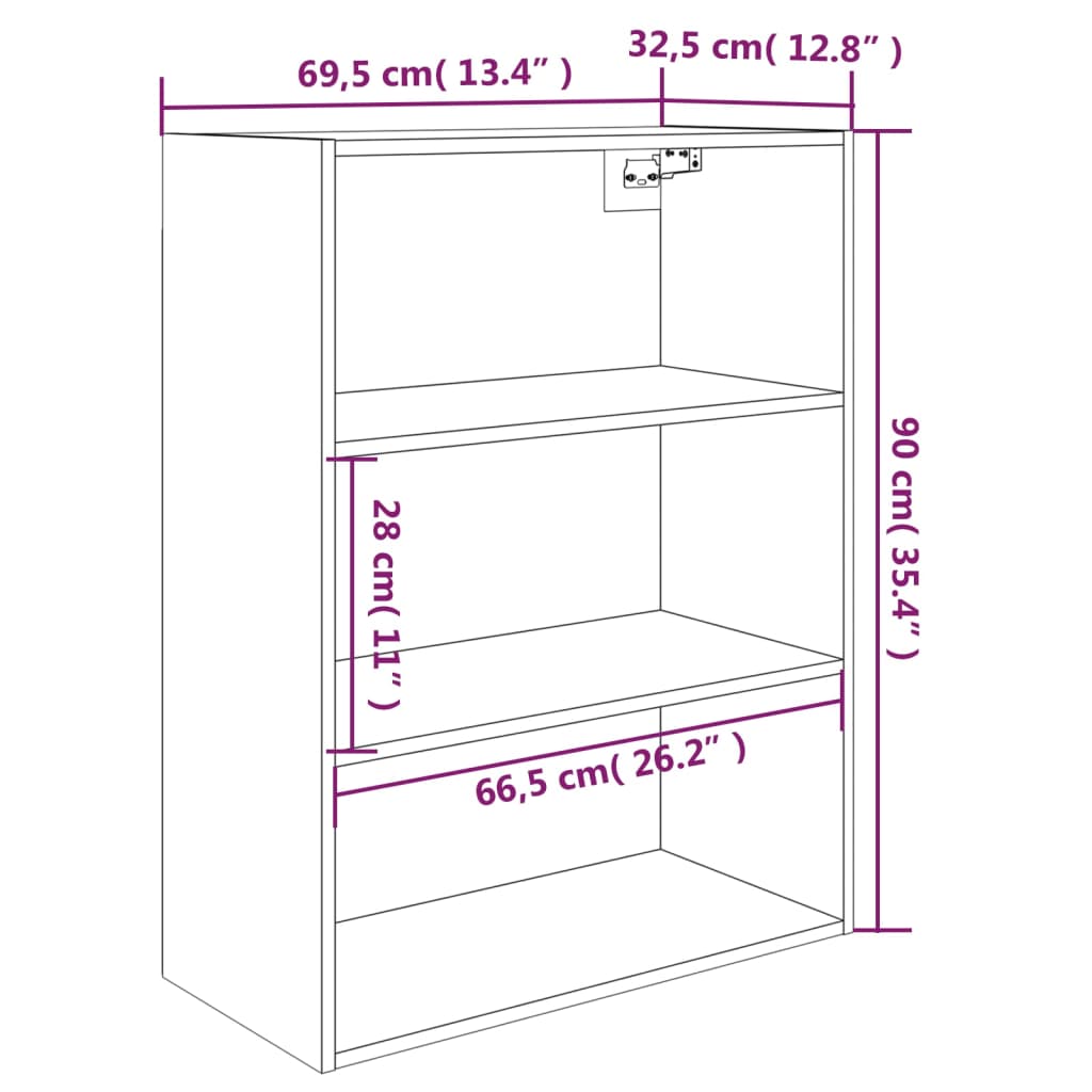 Hangkast 69,5x32,5x90 cm gerookt eikenkleurig - Griffin Retail