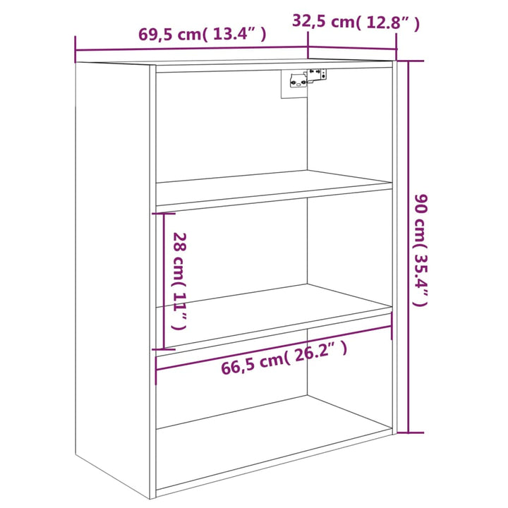 Hangkast 69,5x32,5x90 cm wit - Griffin Retail