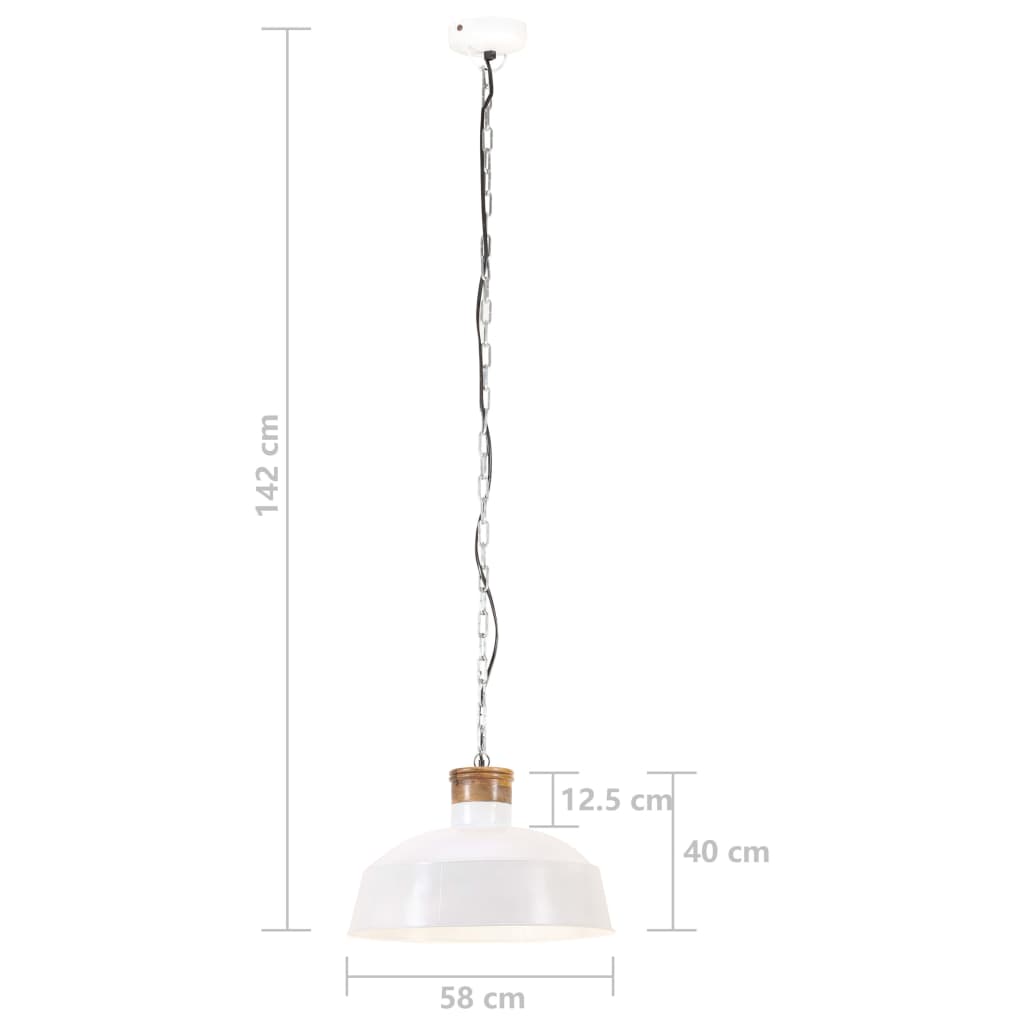 Hanglamp industrieel E27 32 cm wit - Griffin Retail