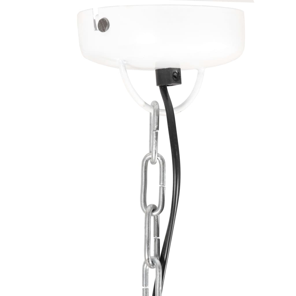 Hanglamp industrieel rond 25 W E27 32 cm mangohout wit - Griffin Retail