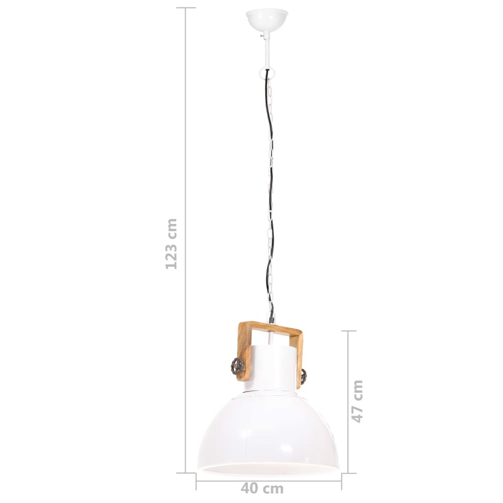 Hanglamp industrieel rond 25 W E27 40 cm wit - Griffin Retail