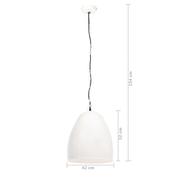 Hanglamp industrieel rond 25 W E27 42 cm wit - Griffin Retail