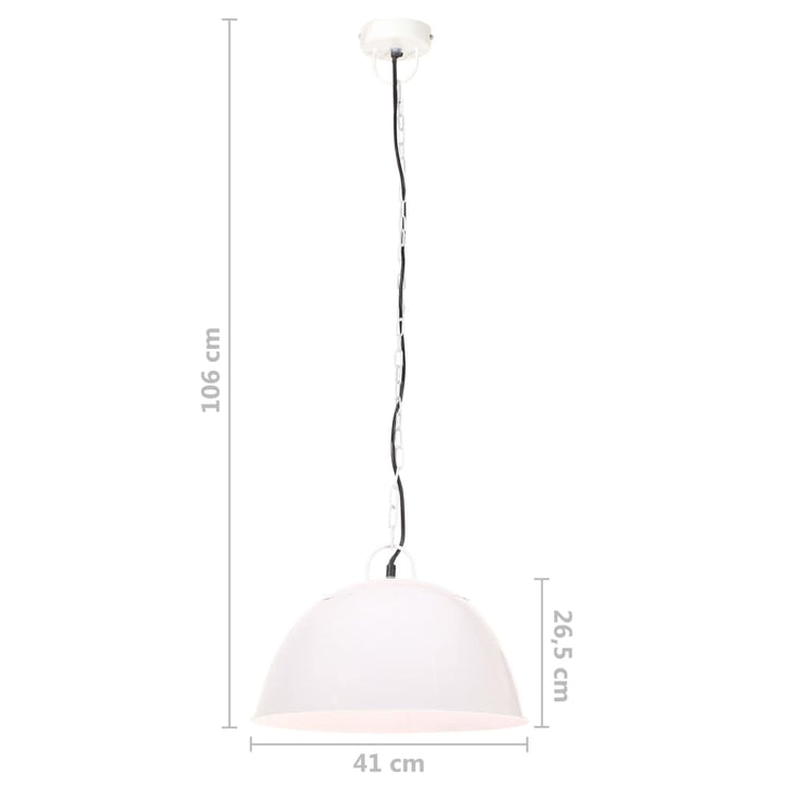 Hanglamp industrieel vintage rond 25 W E27 41 cm wit - Griffin Retail