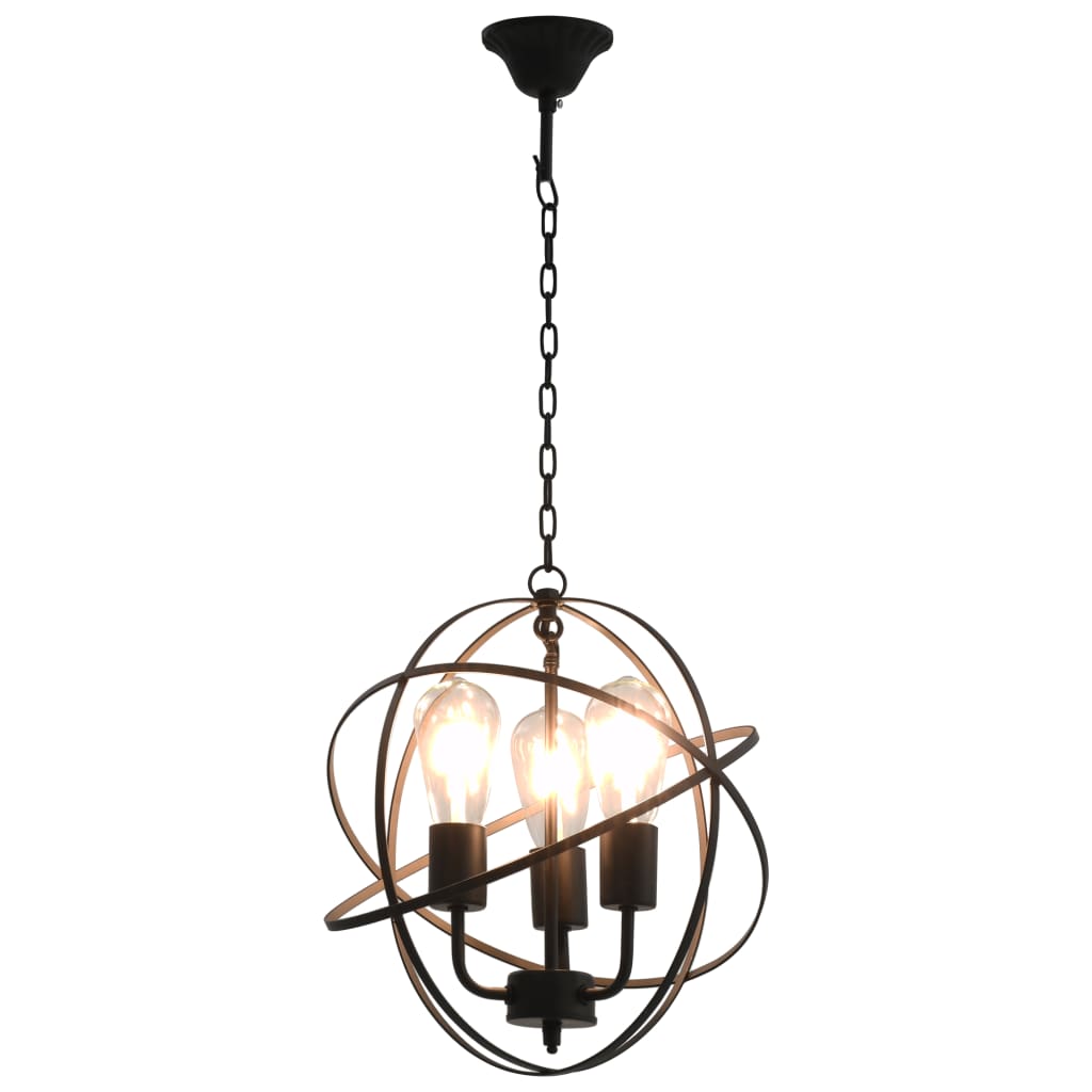 Hanglamp rond 3xE27 zwart - Griffin Retail