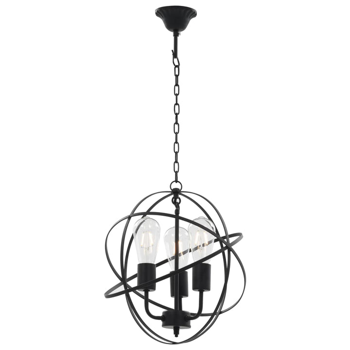 Hanglamp rond 3xE27 zwart - Griffin Retail