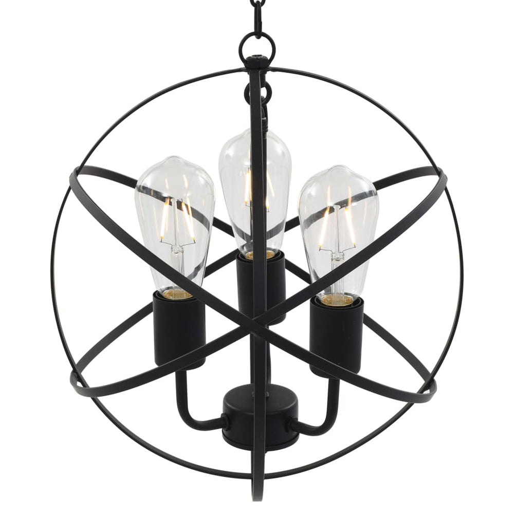 Hanglamp rond 3xE27 zwart - Griffin Retail