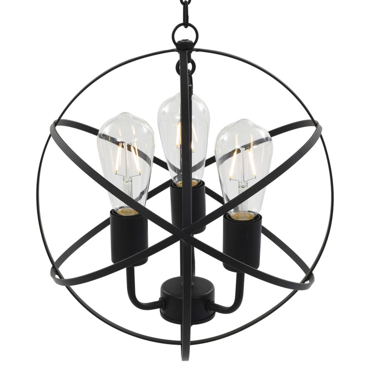 Hanglamp rond 3xE27 zwart - Griffin Retail