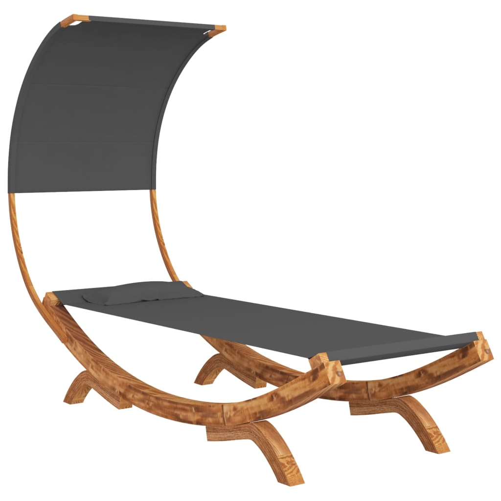 Hangmat met luifel 100x216x162 cm massief vurenhout antraciet - Griffin Retail