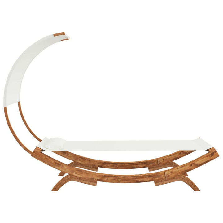 Hangmat met luifel 100x216x162 cm massief vurenhout crèmekleur - Griffin Retail