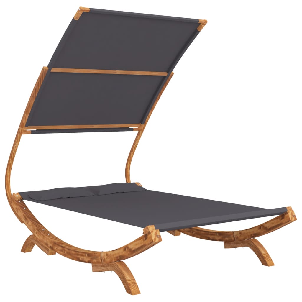 Hangmat met luifel 165x198x140 cm gebogen hout antracietkleurig - Griffin Retail