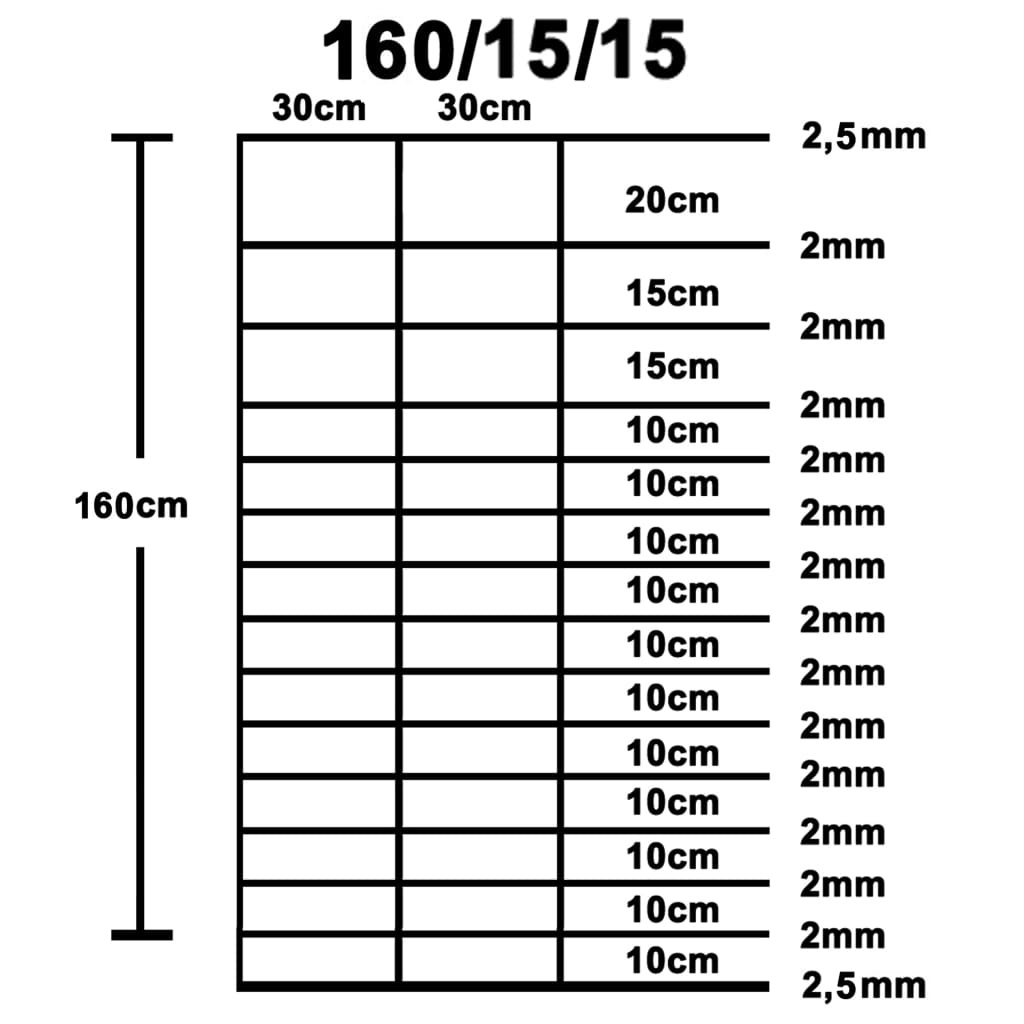 Hek 50x1,6 m gegalvaniseerd staal zilverkleurig - Griffin Retail