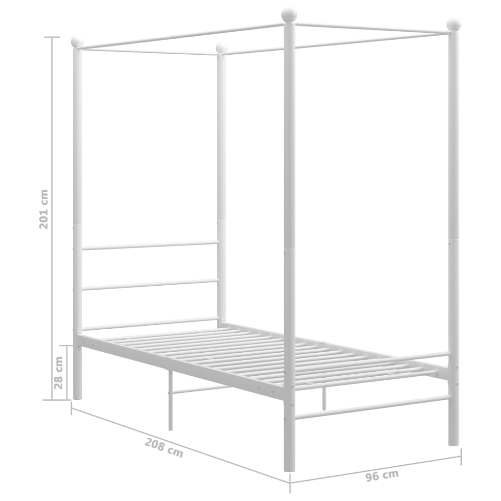 Hemelbedframe metaal wit 90x200 cm - Griffin Retail