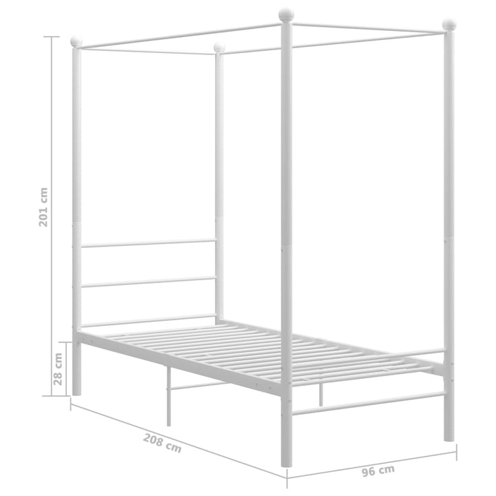 Hemelbedframe metaal wit 90x200 cm - Griffin Retail