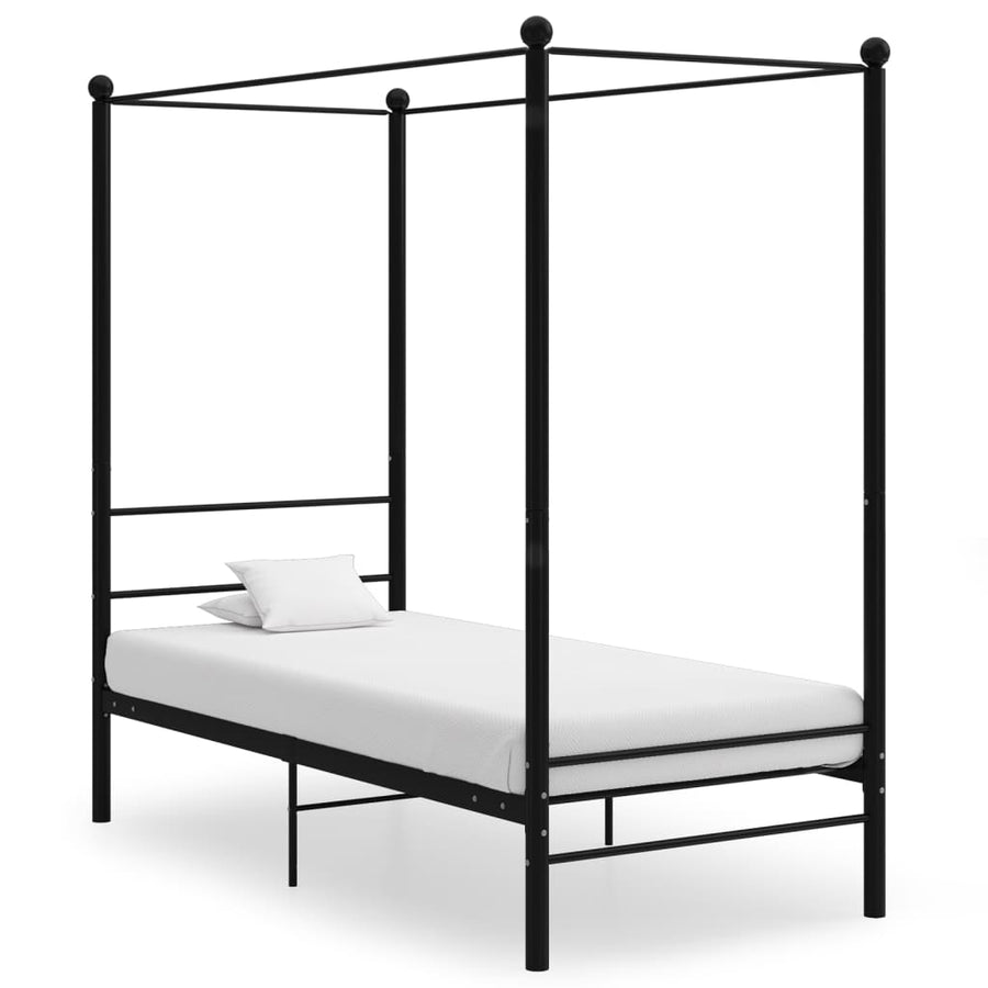 Hemelbedframe metaal zwart 100x200 cm - Griffin Retail