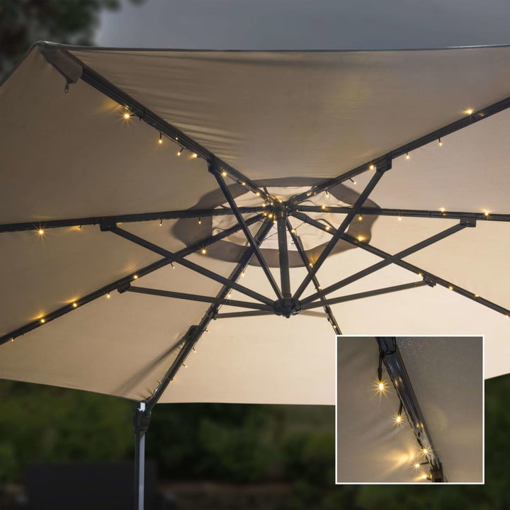 HI Parasol lichtslinger solar LED 130 cm - Griffin Retail