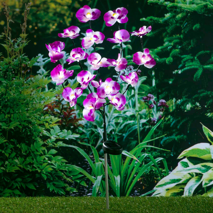 HI Tuinlamp orchidee solar LED 75 cm - Griffin Retail