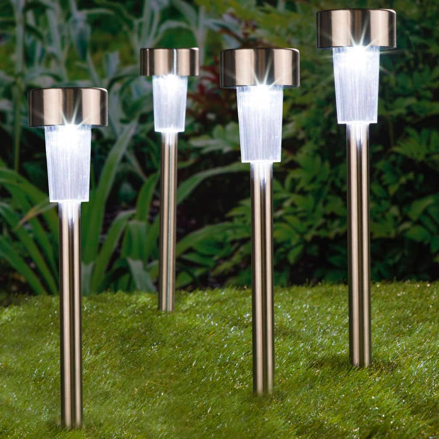 HI Tuinlampen 4 st solar LED 36 cm roestvrij staal - Griffin Retail