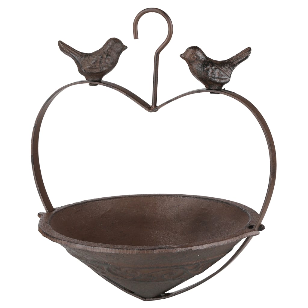 HI Vogelvoederhuisje hartvormig 22 cm bruin - Griffin Retail