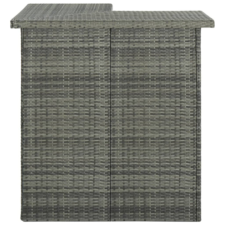 Hoekbartafel 100x50x105 cm poly rattan grijs - Griffin Retail