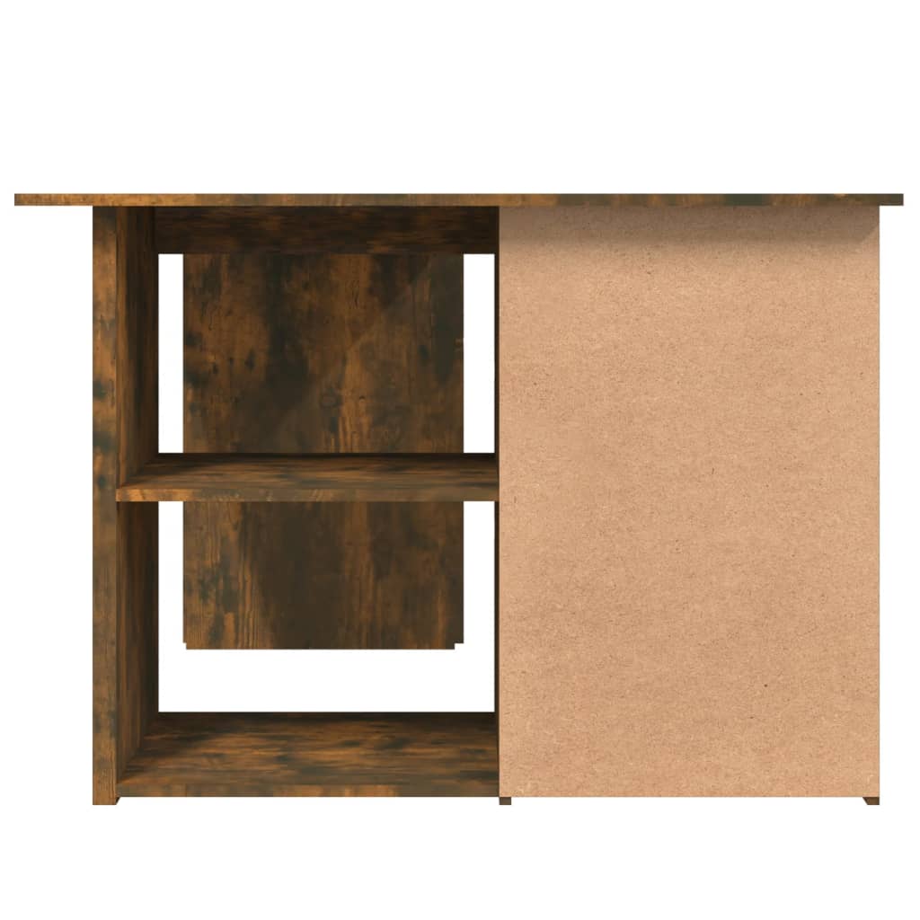 Hoekbureau 145x100x76 cm bewerkt hout gerookt eikenkleurig - Griffin Retail