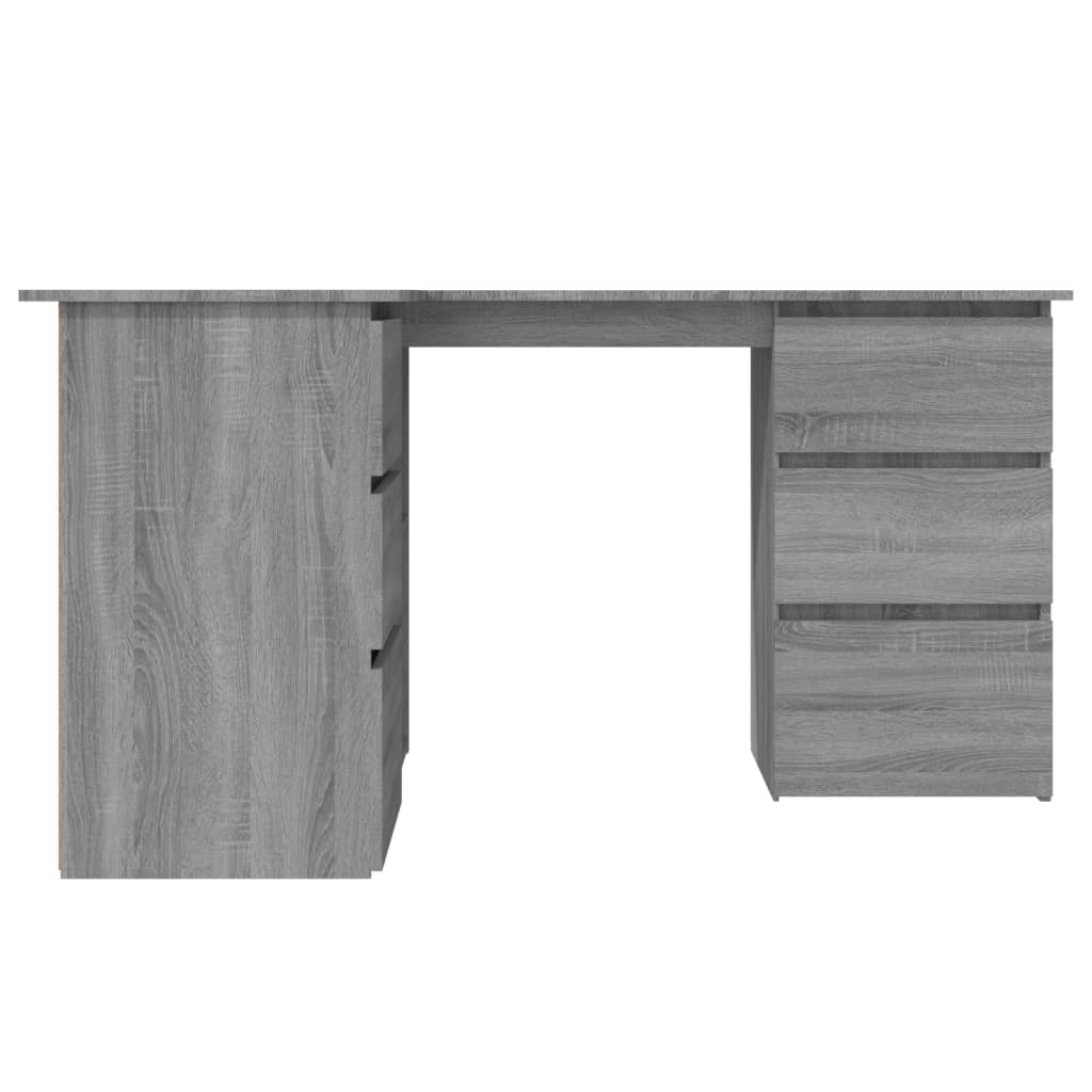 Hoekbureau 145x100x76 cm bewerkt hout grijs sonoma eikenkleurig - Griffin Retail