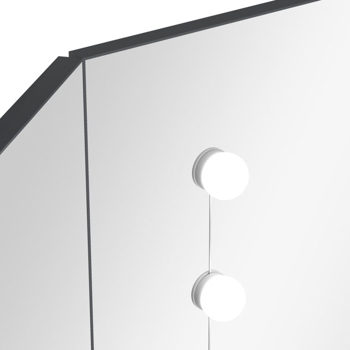 Hoekkaptafel met LED 111x54x141,5 cm grijs - Griffin Retail