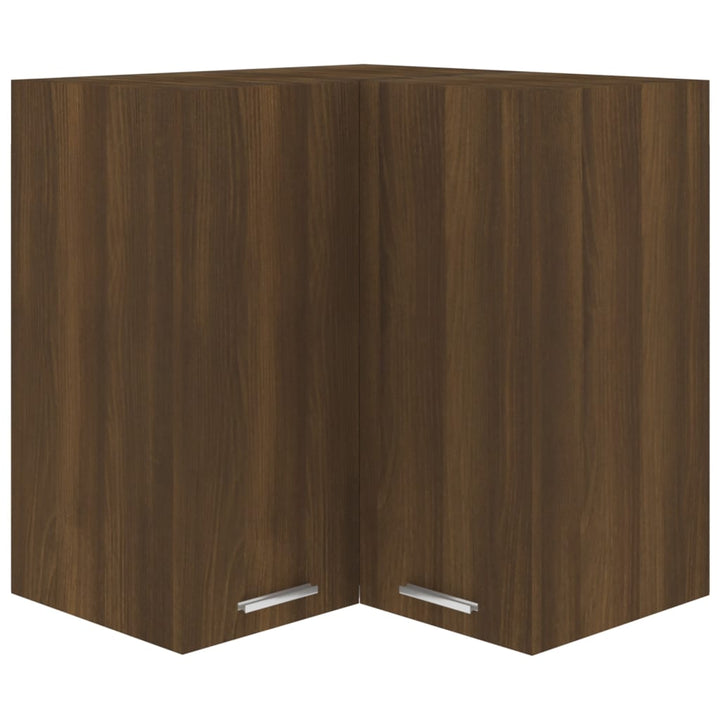 Hoekkast hangend 57x57x60 cm bewerkt hout bruineikenkleurig - Griffin Retail
