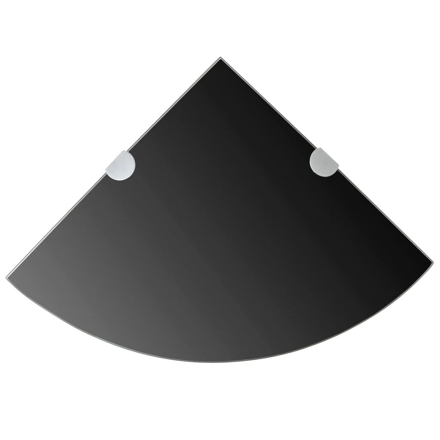 Hoekschap met chromen dragers zwart 35x35 cm glas - Griffin Retail