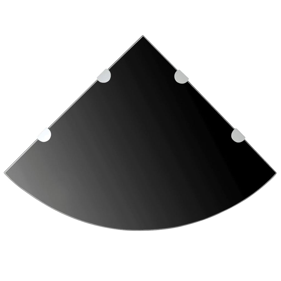 Hoekschap met chromen dragers zwart 45x45 cm glas - Griffin Retail